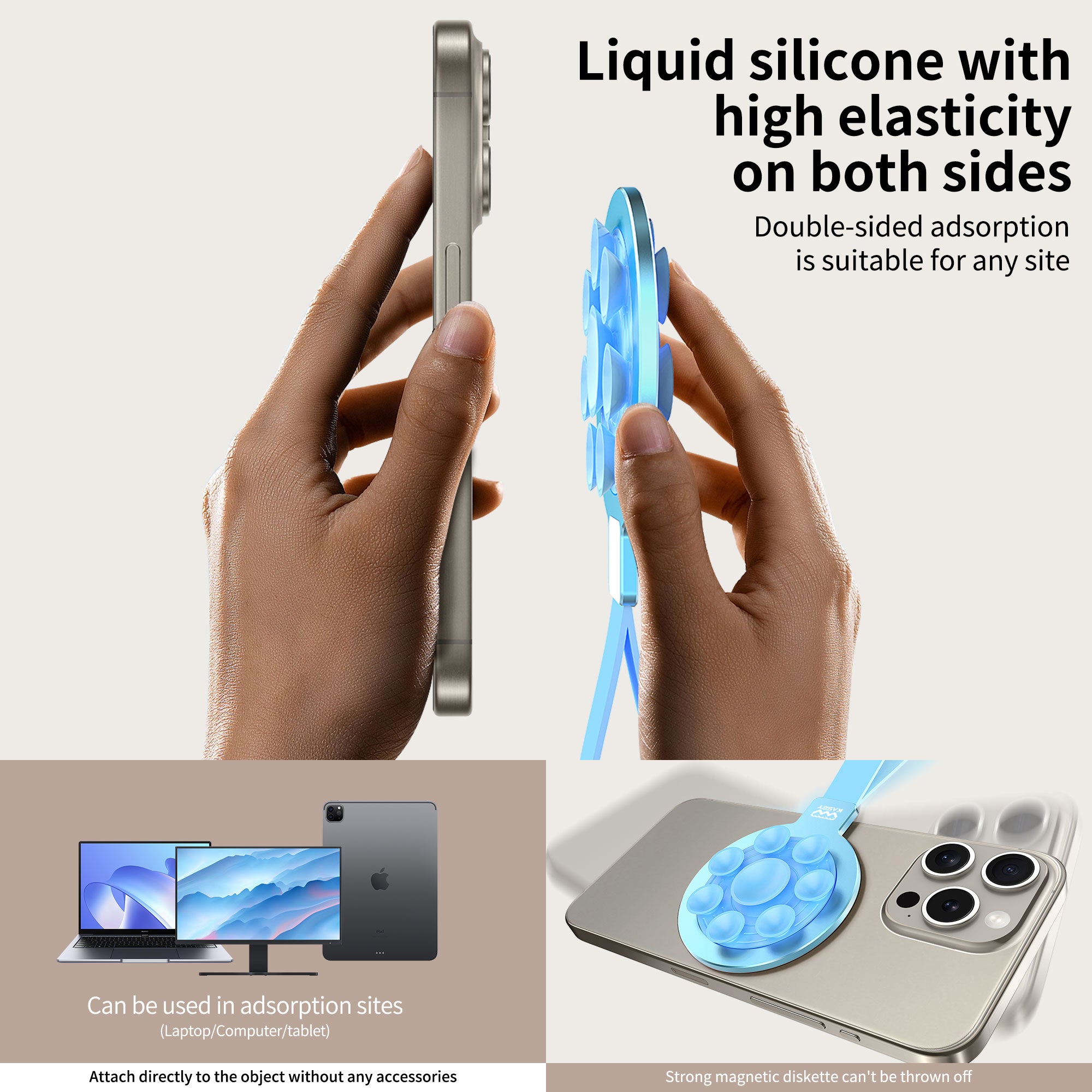 Ventouse métal double face