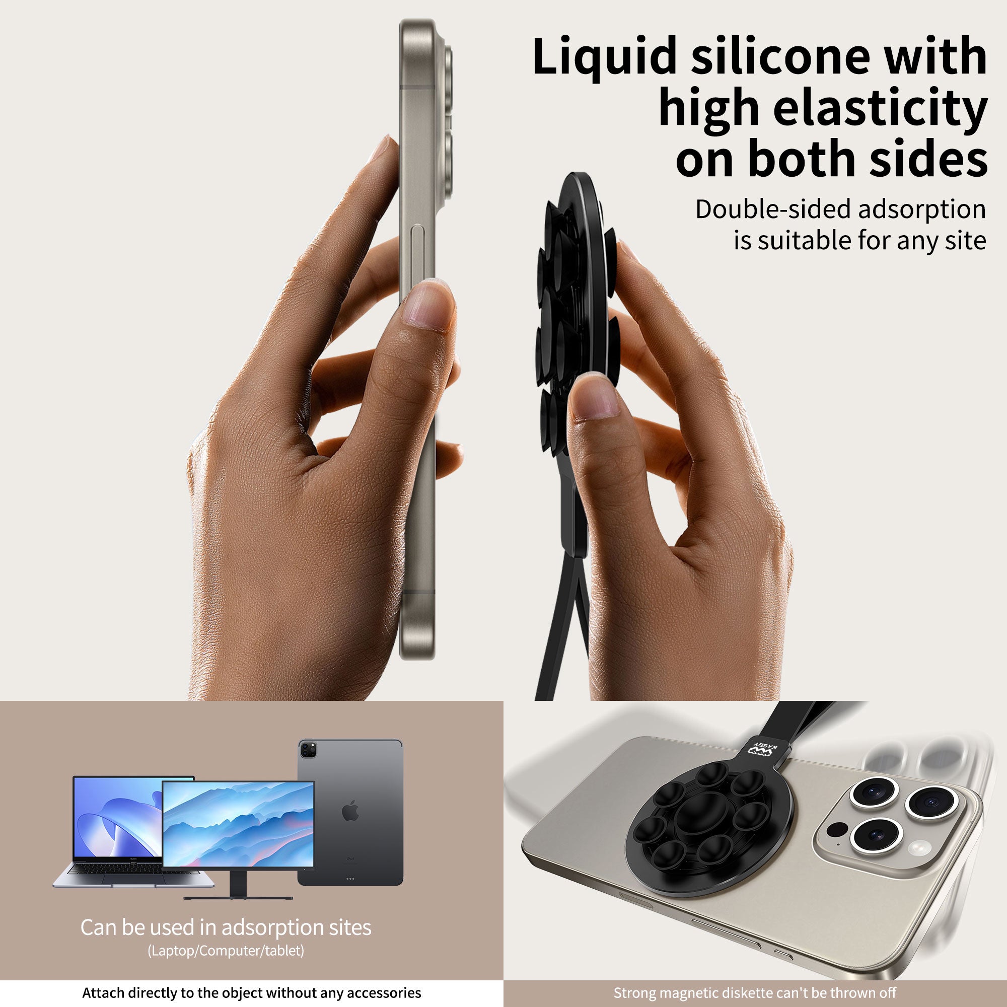 Ventouse métal double face