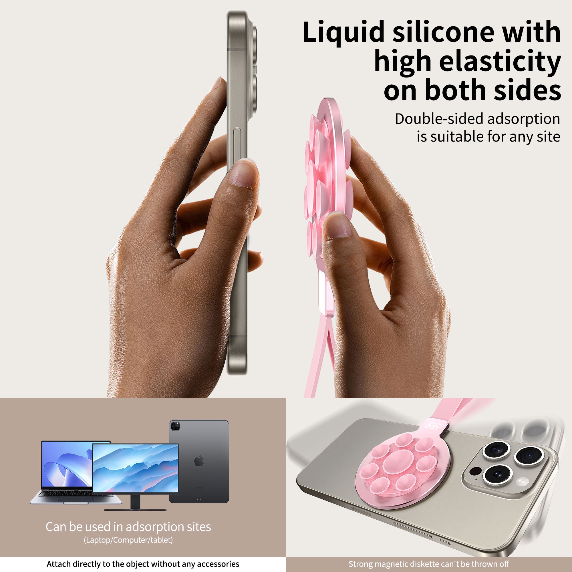 Ventouse métal double face