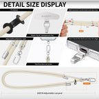 Adjustable lanyard silver-finish