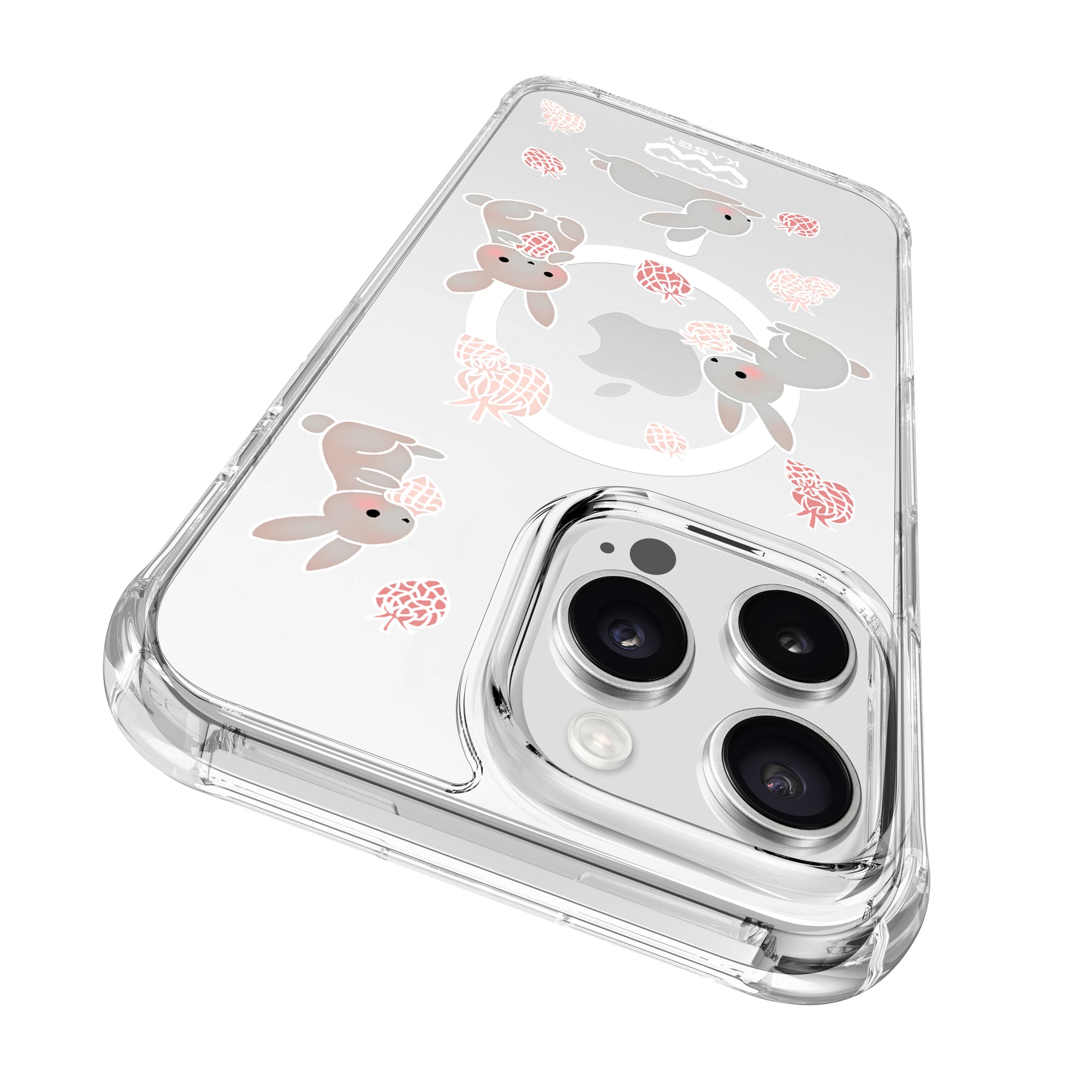 Lapins roses iPhone séries 13-14-15-16