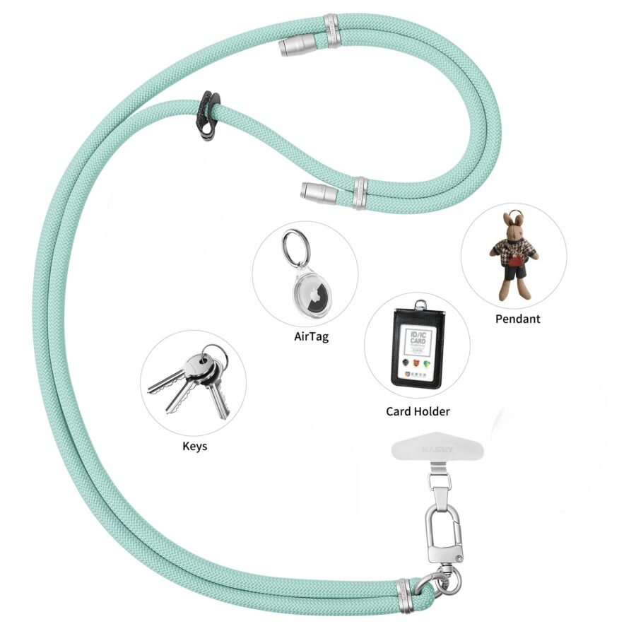 Turquoise/silver lanyard - Image 3