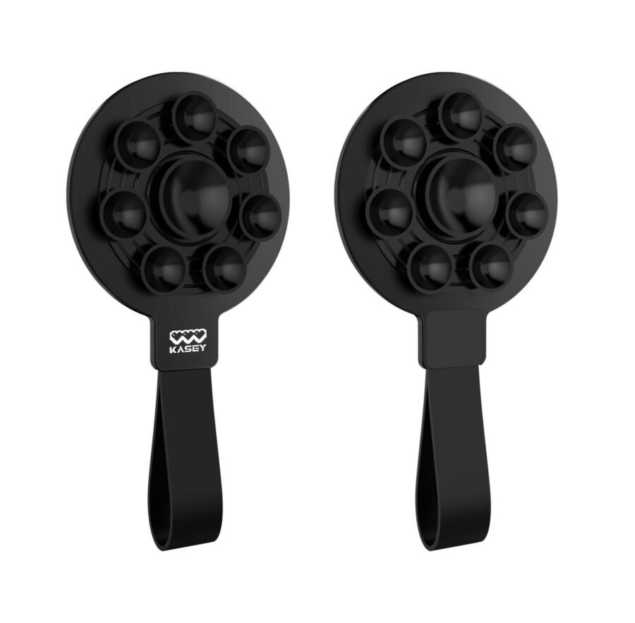 Ventosa metal doble cara negro