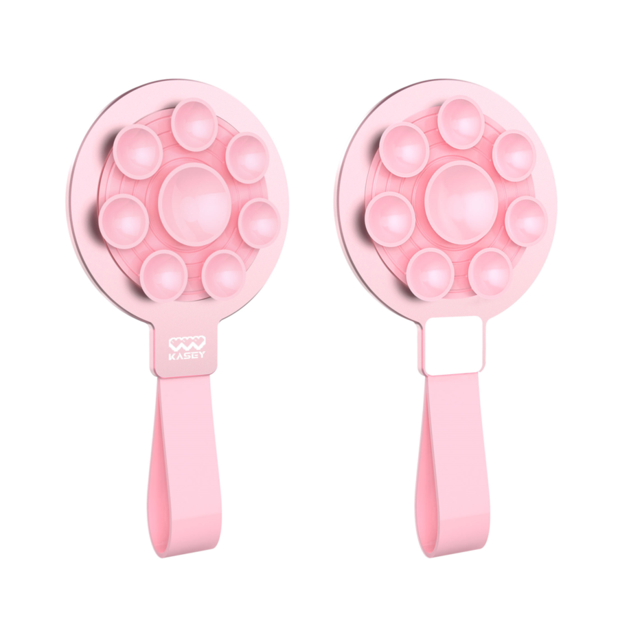 Ventosa metal doble cara rosa